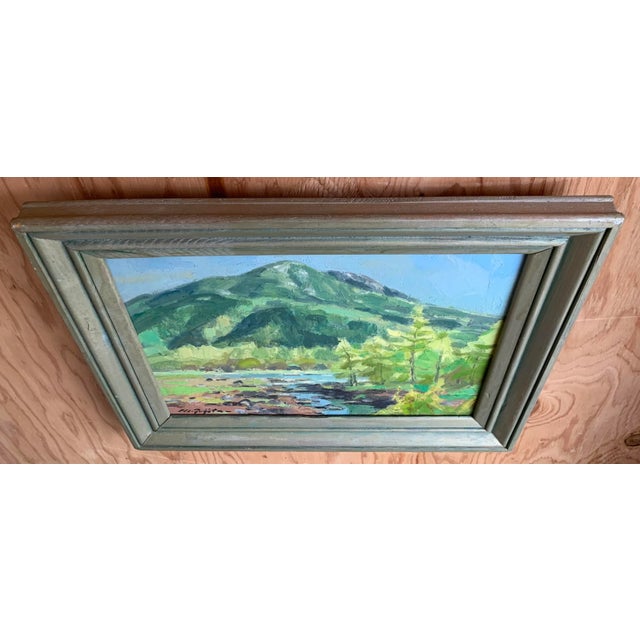 Abstract 1980s Abstract Landscape Oil Painting on Canvas, Framed For Sale - Image 3 of 8