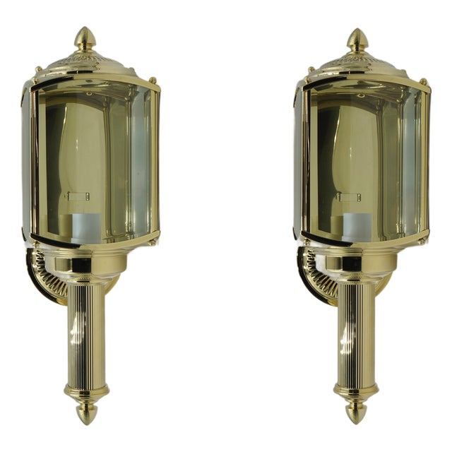 1990s Baldwin Brass Exterior Lantern Lamps - a Pair For Sale
