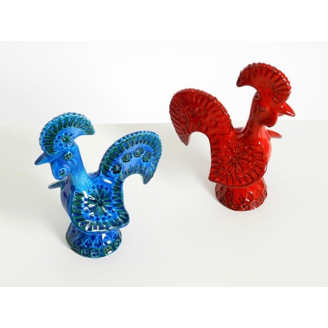 Ceramic Ceramic Roosters by Aldo Londi for Bitossi, Italy, 1960s, Set of 2 For Sale - Image 7 of 18