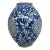 Vintage Japanese Blue and White Floral Bamboo Decorated Vase For Sale