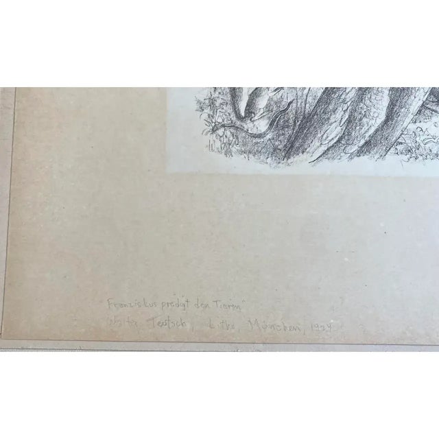Francis Preaches to the Animals (Saint Francis of Assisi) Lithograph by Walter Teutsch (German/Romanian, 1883–1964) c.1924 For Sale - Image 10 of 10