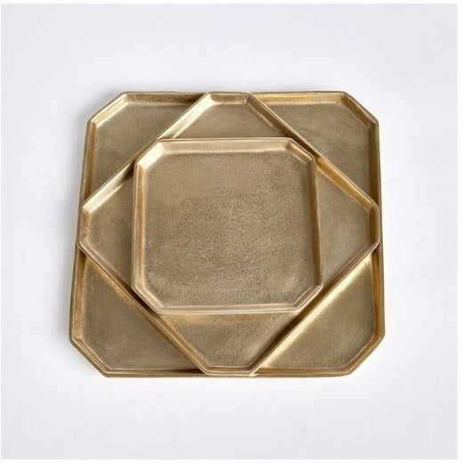 Gold Geometric Trays For Sale In Chicago - Image 6 of 6