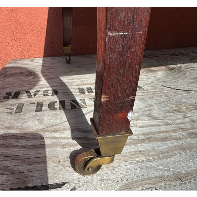 Canterbury Mahogany Designer Michael Berman Limited Brass Castered Cocktail Coffee Table For Sale - Image 9 of 12