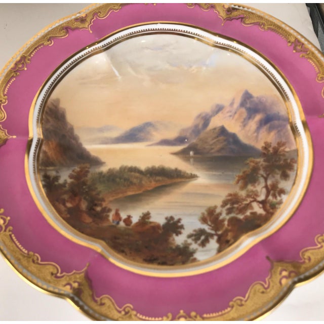 19th Century Antique English Hand Painted Porcelain Compotes - a Pair For Sale - Image 10 of 15