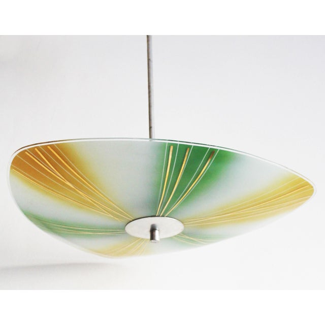 Cream Mid-Century Modern Ceiling Lamp from Napako, 1960s For Sale - Image 8 of 9