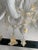 Milky and Gold Murano Glass Chandelier With Flowers and Leaves For Sale - Image 6 of 13