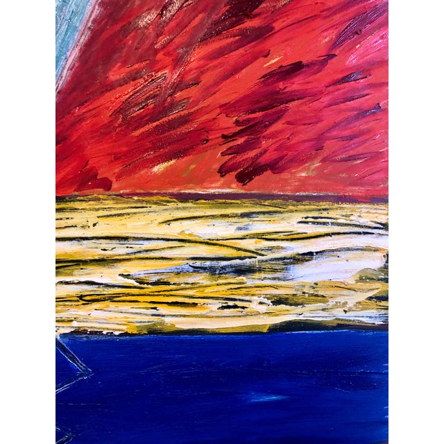 Joan Kahn, Joan Kahn Rome Vibrant Bold Color Abstract Expressionist Modernist Oil Painting, 1987 For Sale - Image 9 of 11