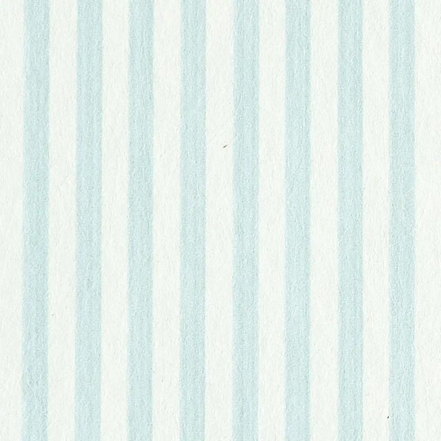 Transitional Sample - Schumacher Edwin Stripe Narrow Wallpaper in Sky For Sale - Image 3 of 4
