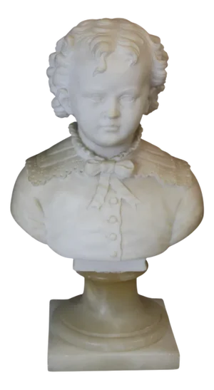18th Century Bust of a Young Boy in Alabaster