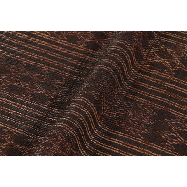Vintage Tuareg Mat, Rich Brown With Bold Tribal Geometric Patterns - Rug & Kilim For Sale - Image 9 of 10