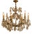 Large French Crystal and Gilt Bronze Chandelier, 1950s For Sale