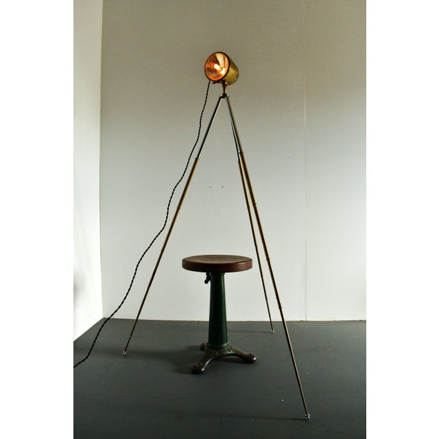 Metal 1920s SideRay Spotlight, Signed For Sale - Image 7 of 11