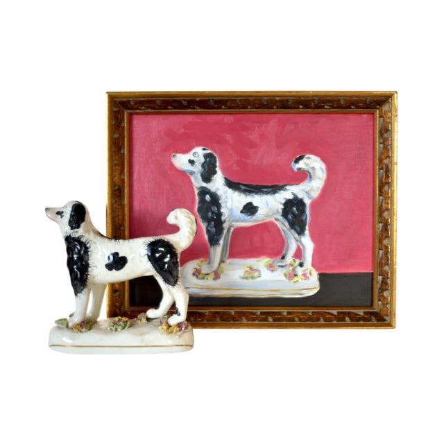 Morris the Black & White Staffordshire Water Spaniel Dog and His Portrait by Susannah Carson For Sale - Image 10 of 12