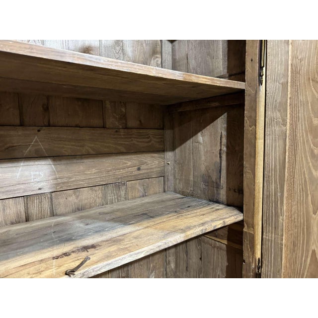 Wood Antique Country Wardrobe in Light Chestnut Wood, 1800s For Sale - Image 7 of 16