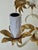 Hollywood Regency Cream and Gilt 3-Arm Chandelier with Floral Details, 1970 For Sale - Image 13 of 15