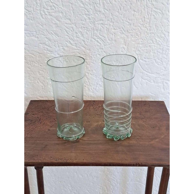 Rustic European Pair of Early Glass Beakers, 17th Century. For Sale - Image 3 of 8