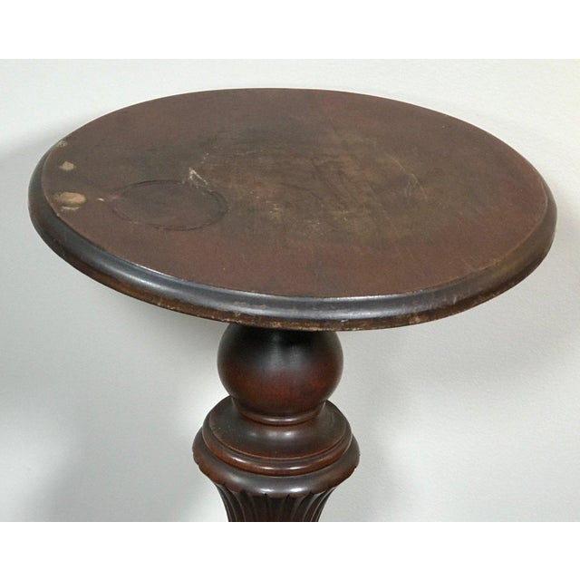 Antique Fluted Walnut Victorian Pedestal. Some Watermarks On Top Measures 36" x 13-1/2" x 13-1/2"