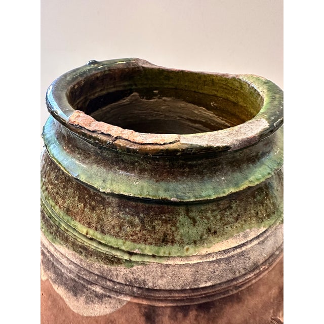 Early 19th Century French Vintage Vessel With Green Glaze Accents For Sale - Image 5 of 9
