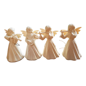 Christmas Angel Cherub Music Ornaments White