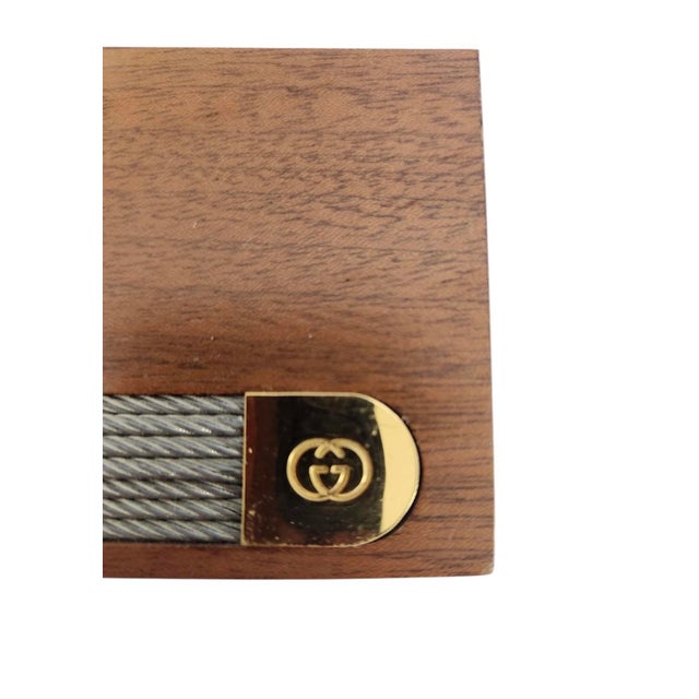 Wood Gucci Coasters With Holder Italy 1970's For Sale - Image 7 of 10