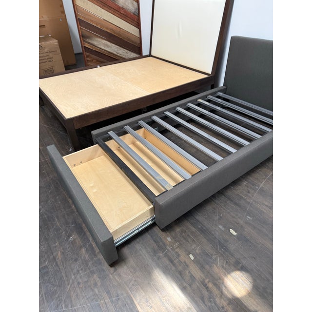 Gray Twin Size Room & Board Wyatt Bed Frame For Sale - Image 8 of 12