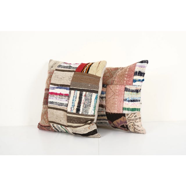 Mid-Century Modern Turkish Kilim Pillow Cover - a Pair For Sale - Image 3 of 5