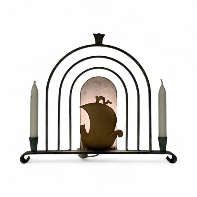 Large Art Deco Green Cast Iron Ship Table Lamp, 1930s For Sale - Image 3 of 13