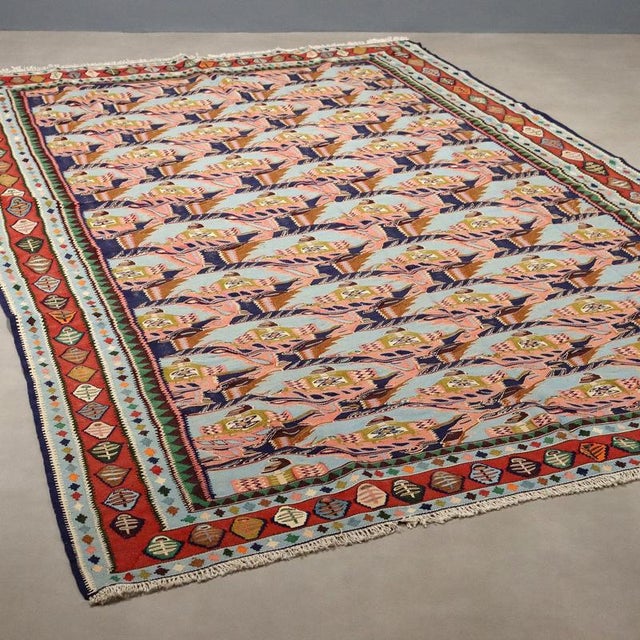 Beige Middle Eastern Kilim Rug For Sale - Image 8 of 8