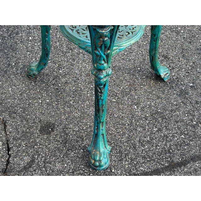 Late 19th C. Cast Iron Gueridon Table With Union Jack, Lion & Faux-Finish Paint Detailing For Sale - Image 13 of 15