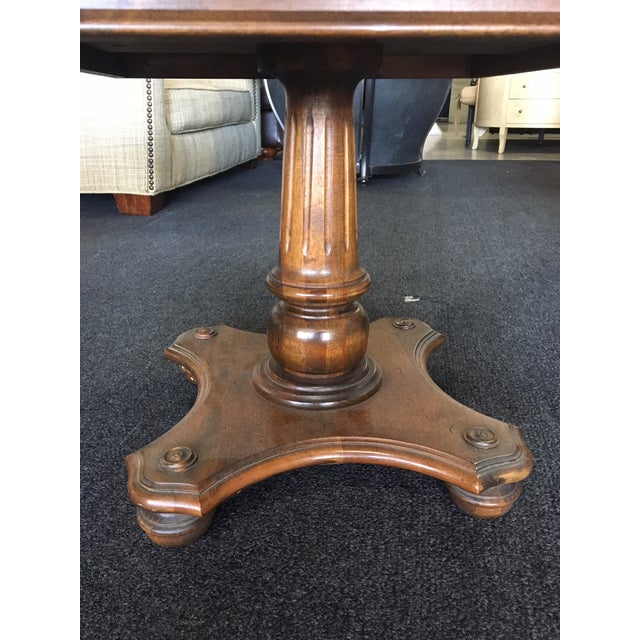 1950s Traditional Ethan Allen Pedestal Pine Tavern End Tables a Pair