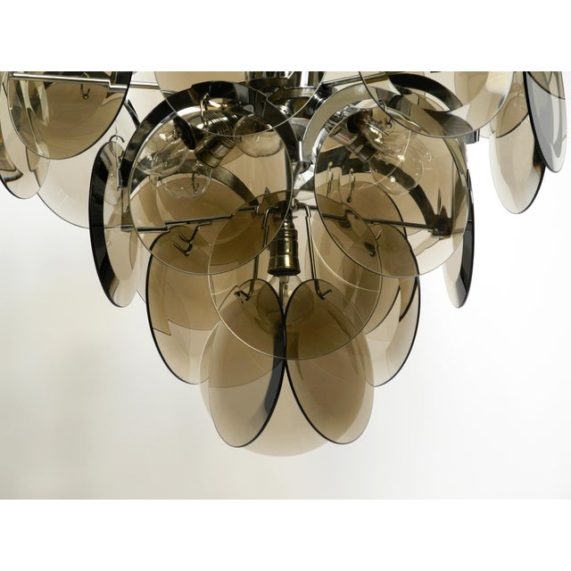 Metal Large Chrome Metal and Glass Disc Ceiling Chandelier, 1960s For Sale - Image 7 of 18