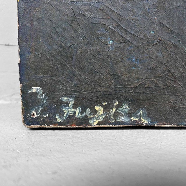 Y. Fujita, Flowers Ikebana, 1966, Oil on Canvas For Sale - Image 6 of 12