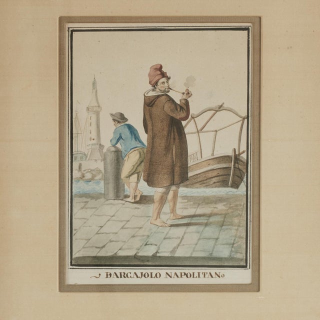 Pair of Antique Watercolors of Figures in Torre Del Greco Italy For Sale - Image 14 of 18