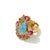 Not Yet Made - Made To Order Bochic “Orient” Opal, Ruby & Multi Sapphire Vintage Cluster Ring Set 18k & Silver Size 6 For Sale - Image 5 of 5