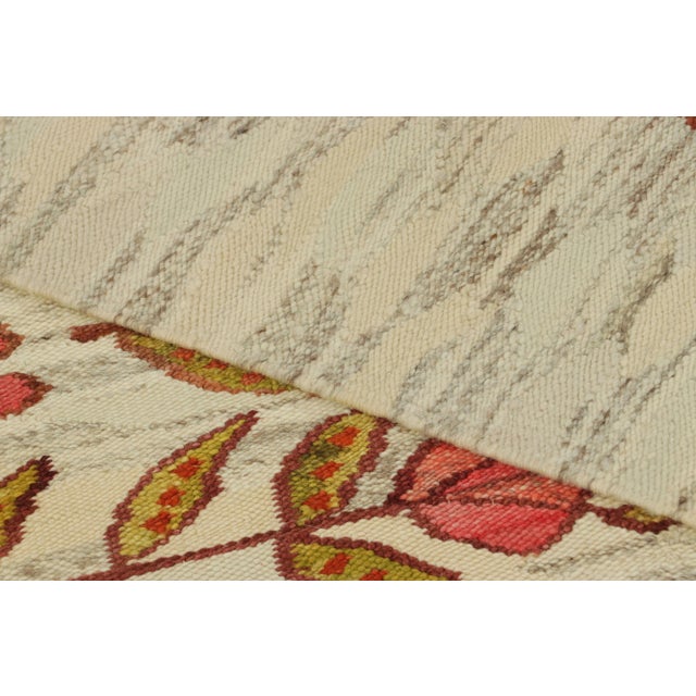 Vintage Egyptian Kilim With Pink and Green Florals - Rug & Kilim For Sale In New York - Image 6 of 7