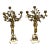 French 19Th Century Louis XVI Style Gilt and Bronze Mounted Cherub Candelabras on White Marble Stands For Sale