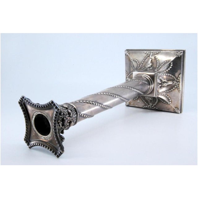 Silver Candlestick with Rope Windings For Sale - Image 5 of 11