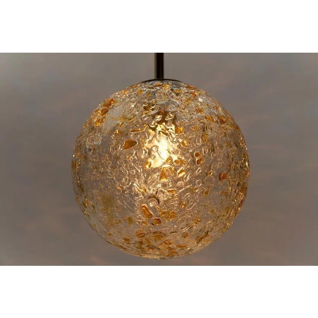 Metal Mid-Century Modern Glass Ball Pendant Lamp by Doria Leuchten, Germany, 1960s For Sale - Image 7 of 11
