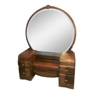 Deco Water Fall Mirrored Make Up Table For Sale