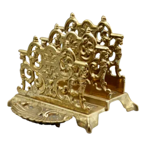 1920's Early English Brass Double Letter Rack
