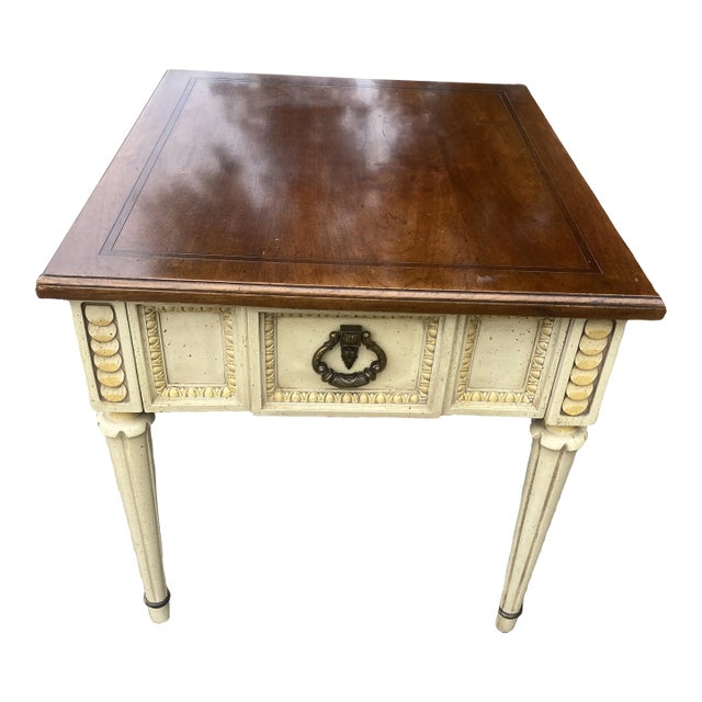 Vintage Cream Accent Table by American of Martinsville For Sale