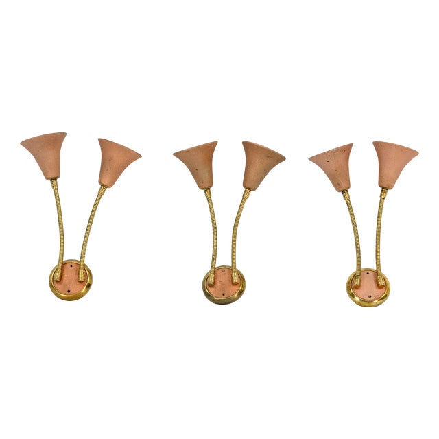 Mid-Century Wall Sconces in the style of Arredoluce, Italy, 1950s, Set of 3 For Sale