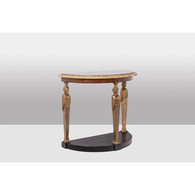 Traditional Antique Empire Style Console Table with Caryatids, 1880 For Sale - Image 3 of 10
