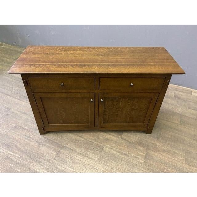 Brown Mission / Arts and Crafts Solid Quarter Sawn Oak Cabinet - Walnut For Sale - Image 8 of 17