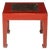 Antique Chinese Red Painted Side Table With Inset Slate Stone Top For Sale
