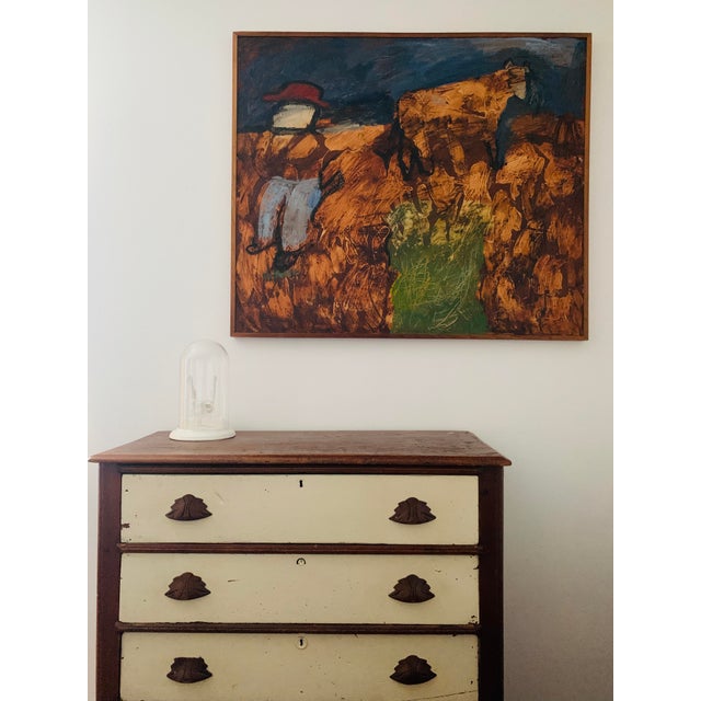 Sylvia Rutkoff (1919–2011) "The Cowboy" c. 1950s · Oil, sand, gesso, and grout on masonite · Period wood frame About this...