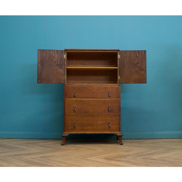 Art Deco Oak Linen Cabinet Chest, 1930s For Sale - Image 3 of 10