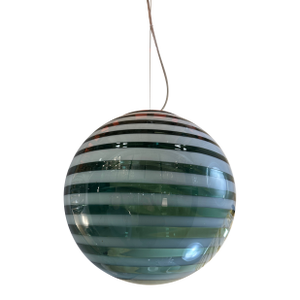 Italian Murano Style Glass Swirling Multicolors Pendant Sphere