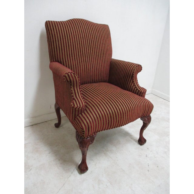Chippendale 1980s Oskar Huber Fire Side Ball Claw Living Room Armchair Chippendale B For Sale - Image 3 of 10