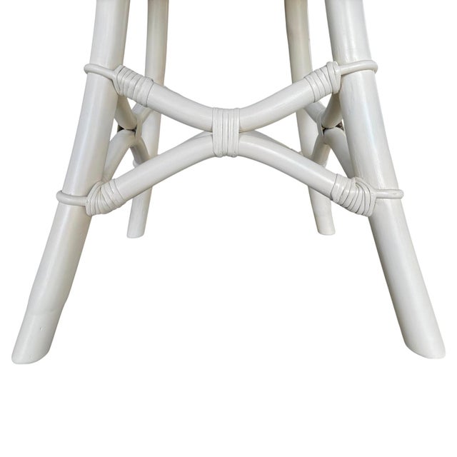 1960s Bamboo Game Table and Four Swivel Chairs Attributed to Ficks Reed - A Set For Sale - Image 11 of 14
